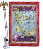 Swing into Spring - Birds Garden Friends Vertical Impressions Decorative Flags HG105045 Made In USA