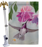 Flight of Hummingbird - Birds Garden Friends Vertical Impressions Decorative Flags HG105047 Made In USA