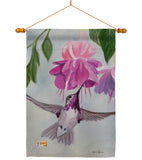 Flight of Hummingbird - Birds Garden Friends Vertical Impressions Decorative Flags HG105047 Made In USA