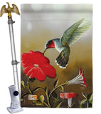 Ruby Hummingbird - Birds Garden Friends Vertical Impressions Decorative Flags HG105050 Made In USA