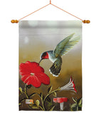 Ruby Hummingbird - Birds Garden Friends Vertical Impressions Decorative Flags HG105050 Made In USA