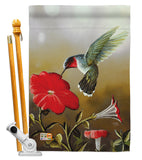 Ruby Hummingbird - Birds Garden Friends Vertical Impressions Decorative Flags HG105050 Made In USA