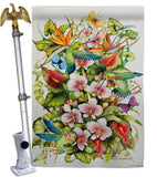 Orchid Splendor with Birds - Birds Garden Friends Vertical Impressions Decorative Flags HG105054 Made In USA