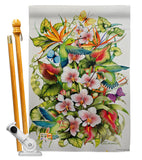 Orchid Splendor with Birds - Birds Garden Friends Vertical Impressions Decorative Flags HG105054 Made In USA