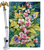 Orchids And Hummingbirds - Birds Garden Friends Vertical Impressions Decorative Flags HG105055 Made In USA