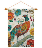 Suzani Peacock - Birds Garden Friends Vertical Impressions Decorative Flags HG105056 Made In USA