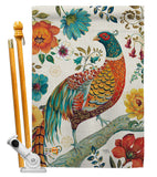 Suzani Peacock - Birds Garden Friends Vertical Impressions Decorative Flags HG105056 Made In USA