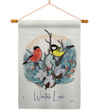 Winter Love - Birds Garden Friends Vertical Impressions Decorative Flags HG105061 Made In USA