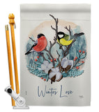 Winter Love - Birds Garden Friends Vertical Impressions Decorative Flags HG105061 Made In USA