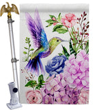 Purple Hummingbird - Birds Garden Friends Vertical Impressions Decorative Flags HG105063 Made In USA