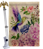 Purple Hummingbird - Birds Garden Friends Vertical Impressions Decorative Flags HG105063 Made In USA