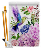 Purple Hummingbird - Birds Garden Friends Vertical Impressions Decorative Flags HG105063 Made In USA