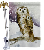 Winter Owl - Birds Garden Friends Vertical Impressions Decorative Flags HG105067 Made In USA