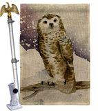 Winter Owl - Birds Garden Friends Vertical Impressions Decorative Flags HG105067 Made In USA