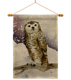 Winter Owl - Birds Garden Friends Vertical Impressions Decorative Flags HG105067 Made In USA