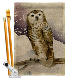 Winter Owl - Birds Garden Friends Vertical Impressions Decorative Flags HG105067 Made In USA