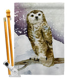 Winter Owl - Birds Garden Friends Vertical Impressions Decorative Flags HG105067 Made In USA