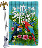 Tropical Summer - Birds Garden Friends Vertical Impressions Decorative Flags HG137165 Made In USA