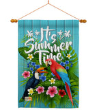 Tropical Summer - Birds Garden Friends Vertical Impressions Decorative Flags HG137165 Made In USA