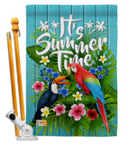 Tropical Summer - Birds Garden Friends Vertical Impressions Decorative Flags HG137165 Made In USA