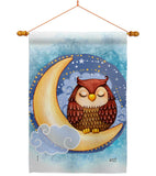 Midnight Owl - Birds Garden Friends Vertical Impressions Decorative Flags HG137356 Made In USA