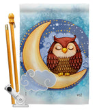 Midnight Owl - Birds Garden Friends Vertical Impressions Decorative Flags HG137356 Made In USA