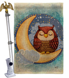 Midnight Owl - Birds Garden Friends Vertical Impressions Decorative Flags HG137356 Made In USA