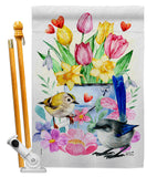 Spring Birdie - Birds Garden Friends Vertical Impressions Decorative Flags HG137572 Made In USA