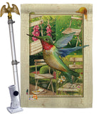 Hummingbird Garden - Birds Garden Friends Vertical Impressions Decorative Flags HG191058 Made In USA