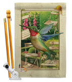 Hummingbird Garden - Birds Garden Friends Vertical Impressions Decorative Flags HG191058 Made In USA