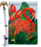 Flamingo Paradise - Birds Garden Friends Vertical Impressions Decorative Flags HG192121 Made In USA