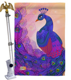 Beautiful Peafowl - Birds Garden Friends Vertical Impressions Decorative Flags HG192123 Made In USA