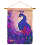 Beautiful Peafowl - Birds Garden Friends Vertical Impressions Decorative Flags HG192123 Made In USA