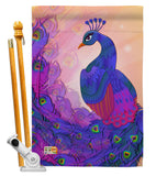 Beautiful Peafowl - Birds Garden Friends Vertical Impressions Decorative Flags HG192123 Made In USA