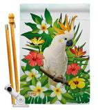 Tropical Cockatoo - Birds Garden Friends Vertical Impressions Decorative Flags HG192216 Made In USA