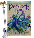 Beautiful Peacock - Birds Garden Friends Vertical Impressions Decorative Flags HG192568 Made In USA