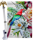 Tropical Parrot - Birds Garden Friends Vertical Impressions Decorative Flags HG192647 Made In USA