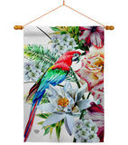 Tropical Parrot - Birds Garden Friends Vertical Impressions Decorative Flags HG192647 Made In USA