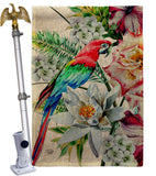 Tropical Parrot - Birds Garden Friends Vertical Impressions Decorative Flags HG192647 Made In USA