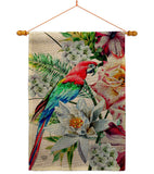 Tropical Parrot - Birds Garden Friends Vertical Impressions Decorative Flags HG192647 Made In USA