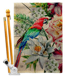 Tropical Parrot - Birds Garden Friends Vertical Impressions Decorative Flags HG192647 Made In USA