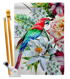 Tropical Parrot - Birds Garden Friends Vertical Impressions Decorative Flags HG192647 Made In USA