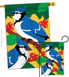 Blue Jay - Birds Garden Friends Vertical Applique Decorative Flags HG105028