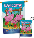 Flamingos - Birds Garden Friends Vertical Impressions Decorative Flags HG105029 Made In USA