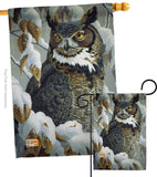 Great Horned Owl - Birds Garden Friends Vertical Impressions Decorative Flags HG105042 Made In USA