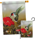 Ruby Hummingbird - Birds Garden Friends Vertical Impressions Decorative Flags HG105050 Made In USA