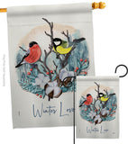 Winter Love - Birds Garden Friends Vertical Impressions Decorative Flags HG105061 Made In USA