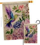 Purple Hummingbird - Birds Garden Friends Vertical Impressions Decorative Flags HG105063 Made In USA