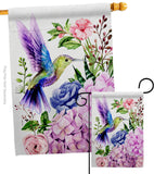 Purple Hummingbird - Birds Garden Friends Vertical Impressions Decorative Flags HG105063 Made In USA