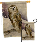 Winter Owl - Birds Garden Friends Vertical Impressions Decorative Flags HG105067 Made In USA